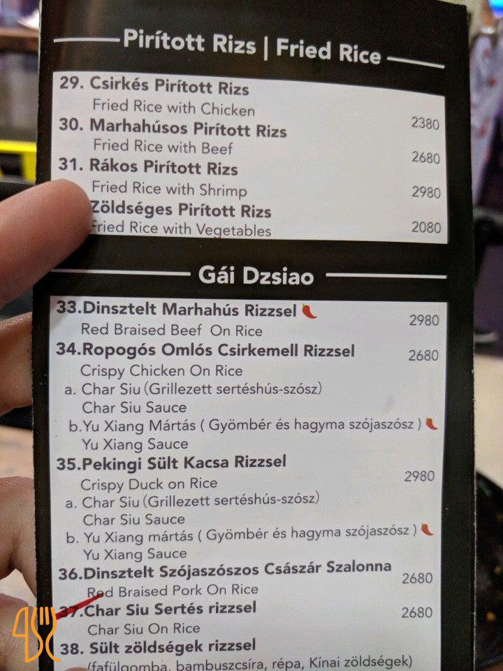 Biang Bisztró Oktogon Étlap