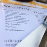 Róma Ételbár Étlap