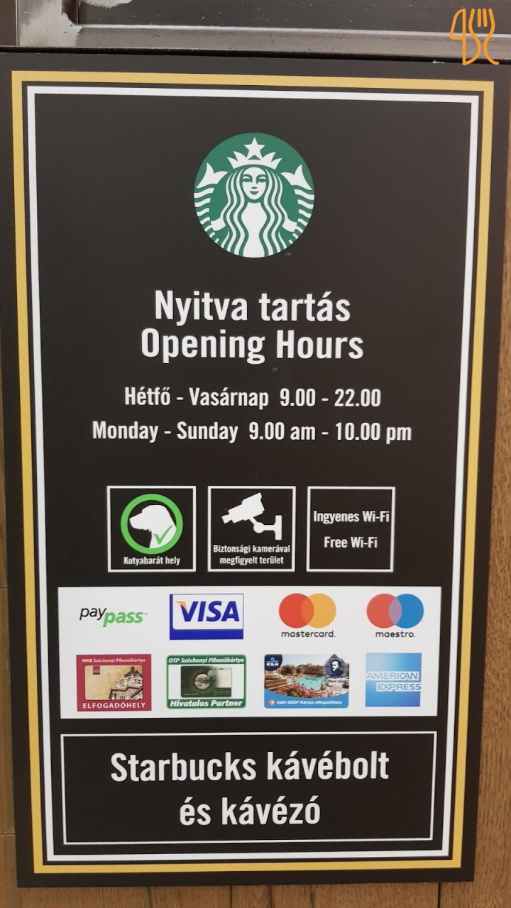Starbucks Westend Terasz Étlap
