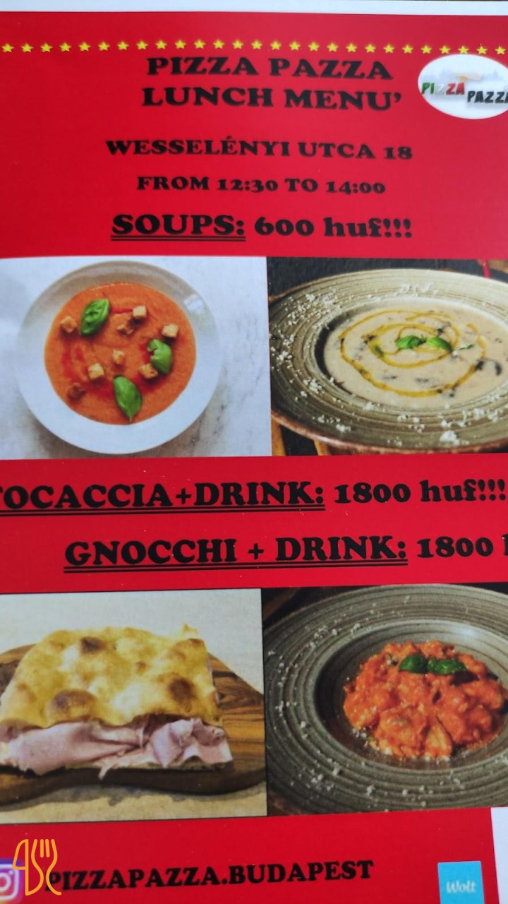 Pizza Pazza Étlap
