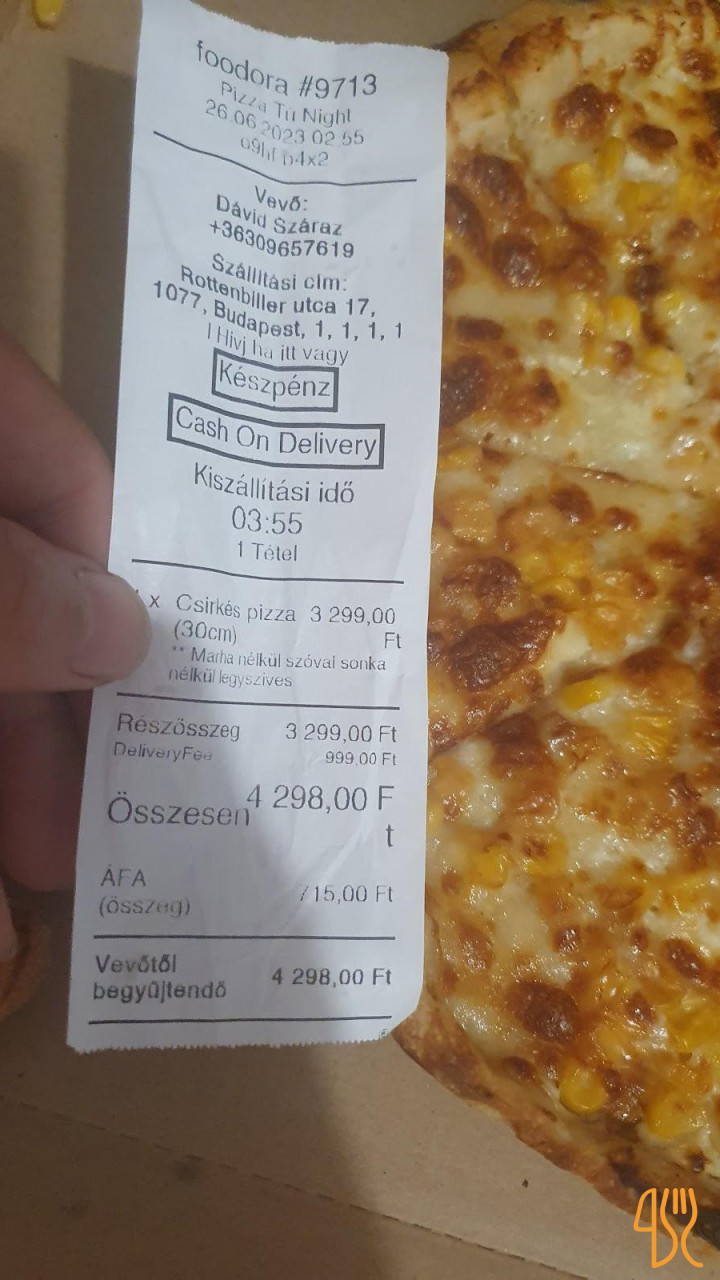 Pizza Tú Night Étlap