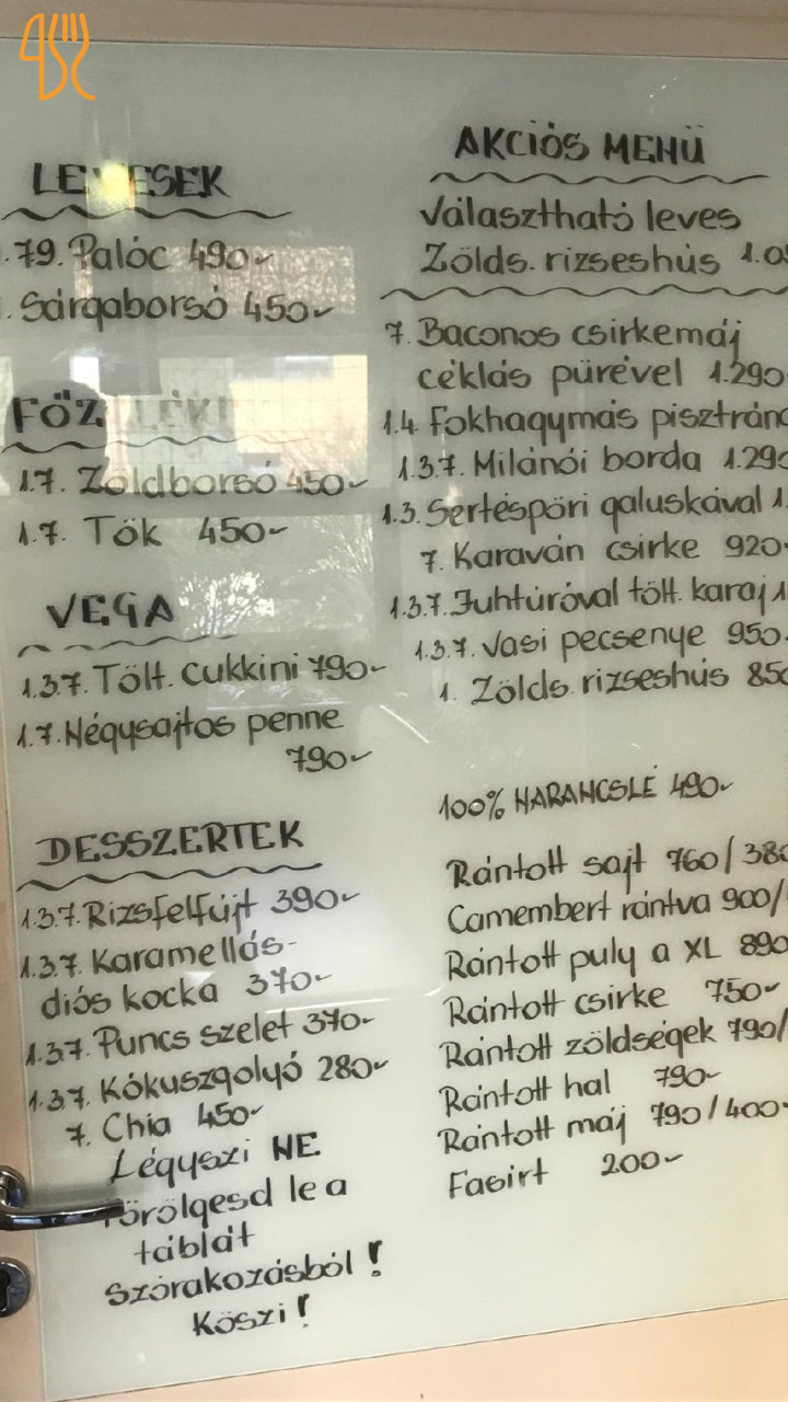 Pikáns Ételbár Étlap