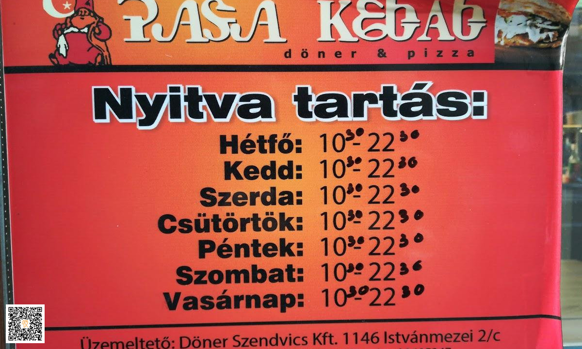 Pasa Kebab Thököly út Étlap