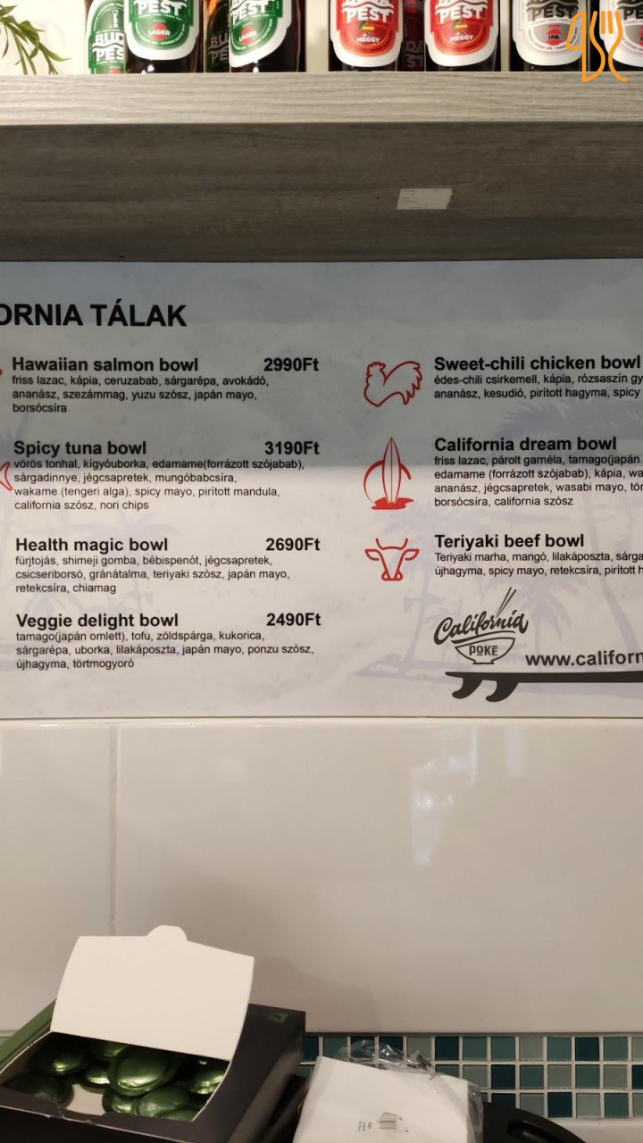 California Poké Etele Étlap