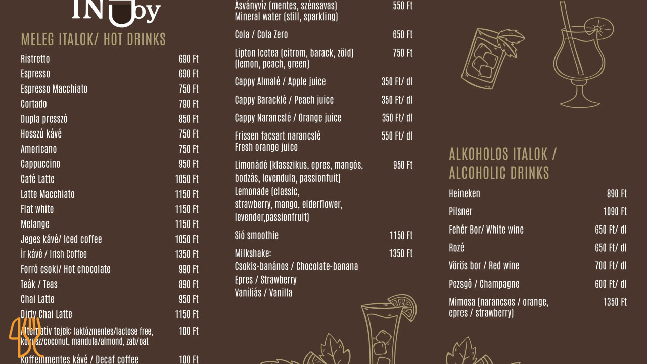 Cafe Injoy Reggeliző étterem és Kávézó Étlap
