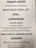 Mango Ízek Háza Gyorsétterem menu