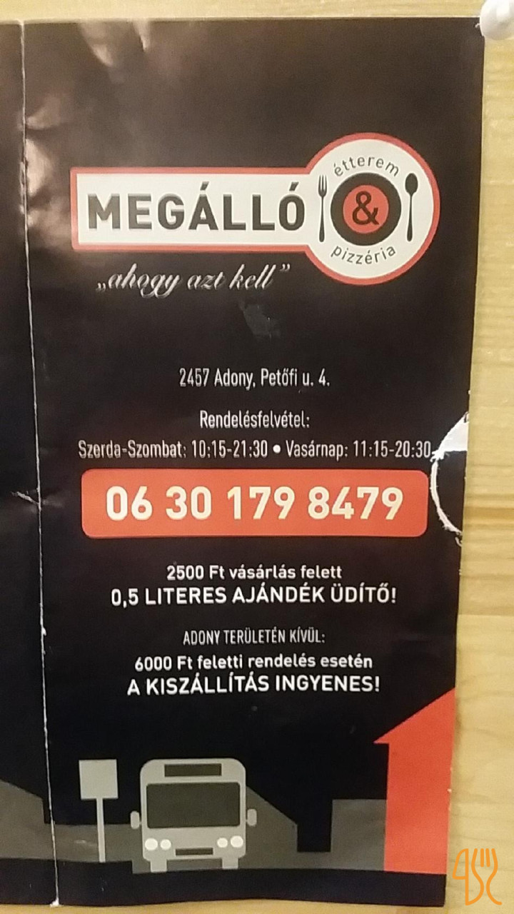 Megálló Étterem és Pizzéria Étlap