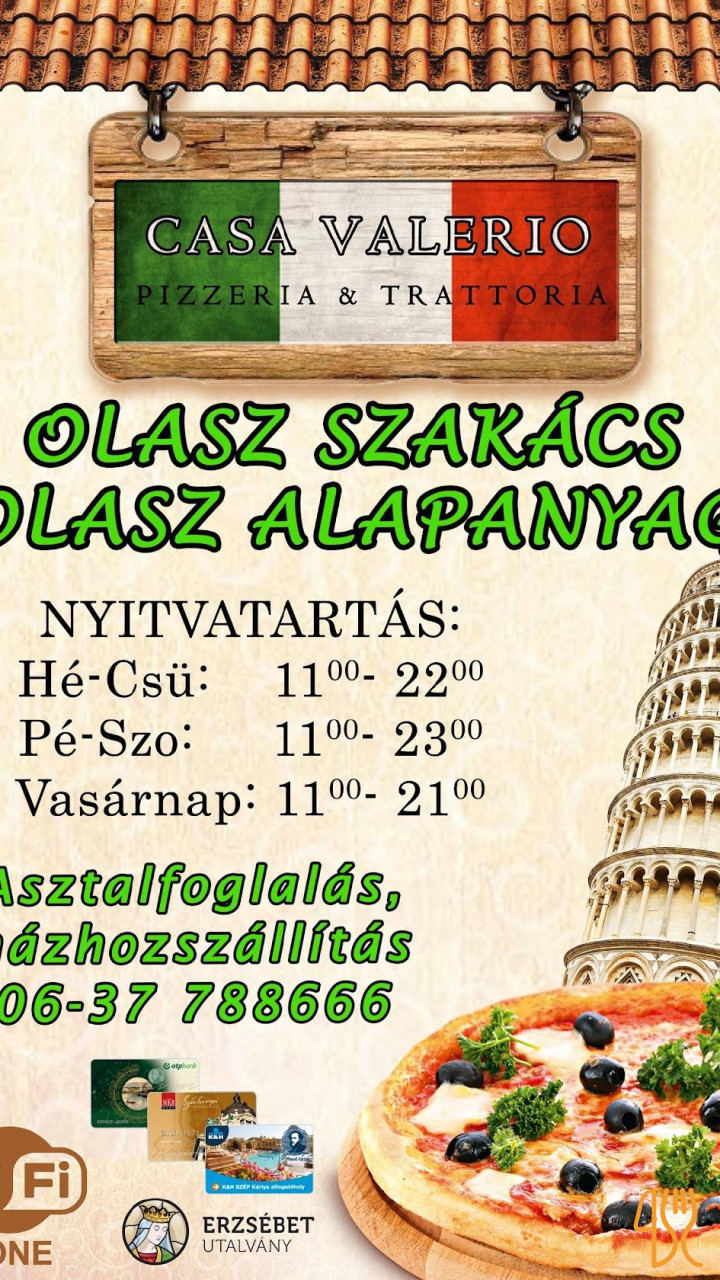 Casa Valerio Pizzéria Étlap