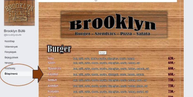 Brooklyn Gyorsbüfé menu