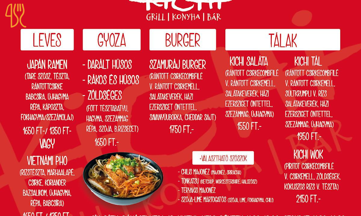Kichi Grill I Konyha I Bár Étlap