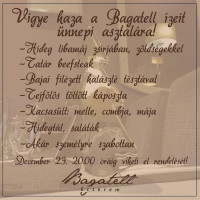 Bagatell Étterem menu