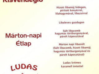 Ludas Kisvendéglő és Fogadó Étlap