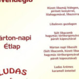 Ludas Kisvendéglő és Fogadó Étlap