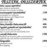 Bojtár Csárda Étlap