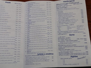 Piramis Gyorsbüfé Étlap