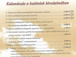 Kígyósi Csárda és Panzió menu