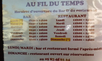 Yellow Pub menu